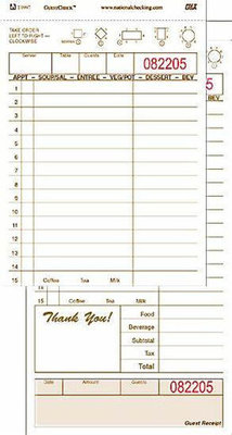 TAN 2-PART CARBON GUEST CHECK